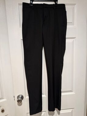 Van Heusen Black Men's Dress Pants - Flat Front